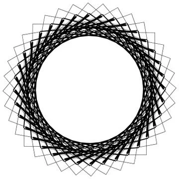 Geometric circle element, circle motif random edgy, angular lines. Suitable a Stock Illustration