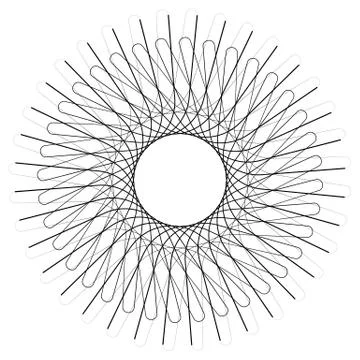 Geometric circle element, circle motif random edgy, angular lines. Suitable a Stock Illustration
