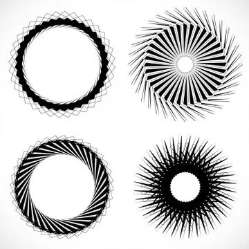 Geometric circle element, circle motif random edgy, angular lines. Suitable a イラスト素材