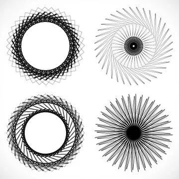 Geometric circle element, circle motif random edgy, angular lines. Suitable a Illustrazione stock