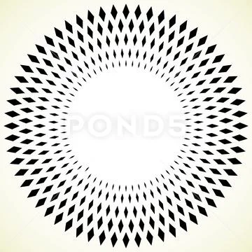 Geometric circle element - circular pattern isolated on white Illustration