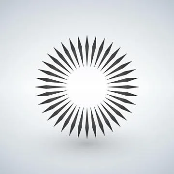Geometric circle element made of radiating shapes. Abstract circle shape. Stock Illustration