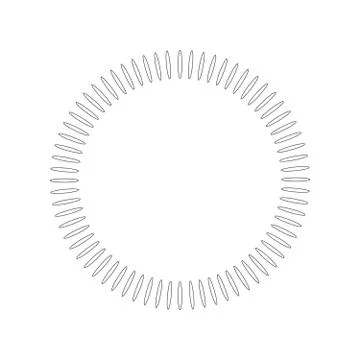 Geometric circle element made of radiating shapes. Abstract circle shape. vec Stock Illustration