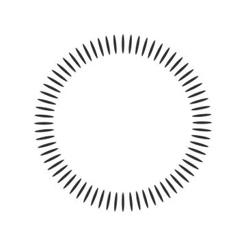 Geometric circle element made of radiating shapes. Abstract circle shape. vec Stock Illustration