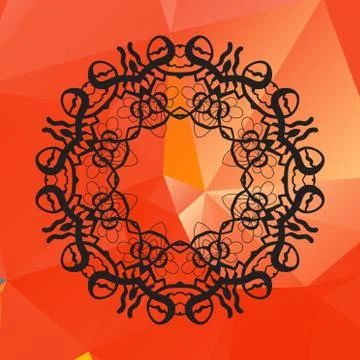 Geometric circle element made of vector of red color. Perfect  cards for any イラスト素材
