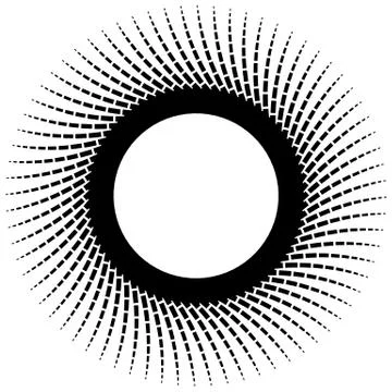Geometric circle element with radial rectangle shapes Stock Illustration