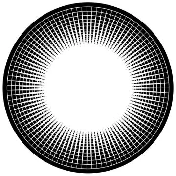 Geometric circle element with radial rectangle shapes Illustrazione stock