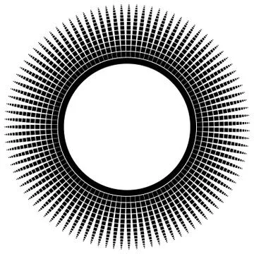 Geometric circle element with radial rectangle shapes Stock Illustration