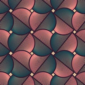 Geometric circle Facebook post background, seamless round design Stock Illustration