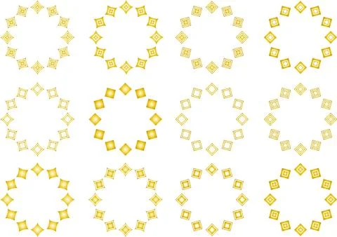 Geometric circle frame. square shape. Stock Illustration