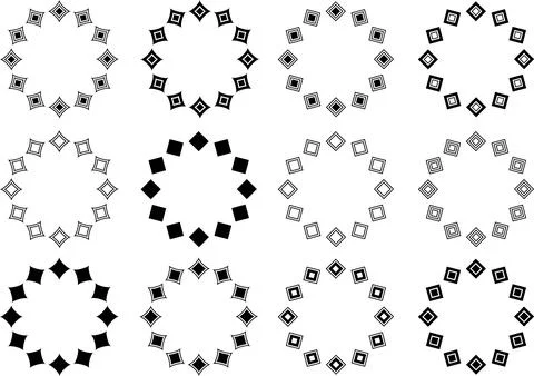 Geometric circle frame. square shape. Stock Illustration