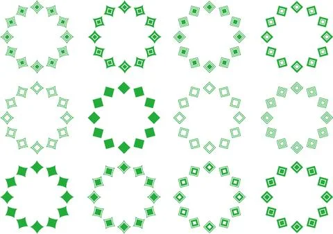 Geometric circle frame. square shape. Stock Illustration