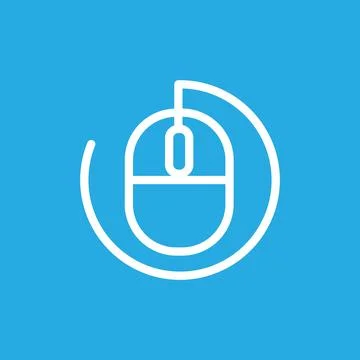 Geometric circle with mouse tech logo design vector graphic symbol icon sig.. Stock Illustration