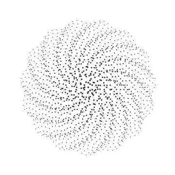 Geometric Circle Network with Connected Dots Stock Illustration