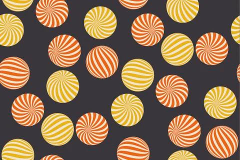 Geometric circle seamless pattern vector illustration in retro 60s style. Vin Stock Illustration