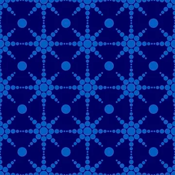 Geometric circle shape seamless pattern, blue and dark blue colo Stock Illustration