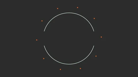 Geometric circle with small orange dots Video stock 196849581