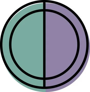 Geometric Circle Split Line Graphic Icon 库存插图