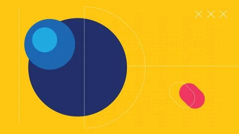 Geometric Circles Abstract Background Stock Illustration