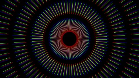 Geometric Circles Pulsating in Rhythmic Motion with Subtle Color Shifts and.. Video stock 343480024