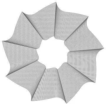 Geometric circular element - Rotating spiral, swirl shape Stock Illustration