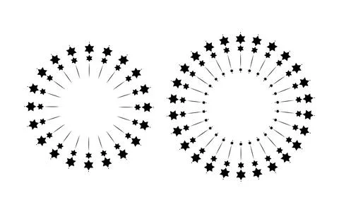 Geometric Circular Frame with Hexagram Motif Stock Illustration