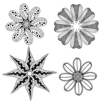 Geometric circular ornament set Illustrazione stock