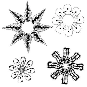 Geometric circular ornament set イラスト素材