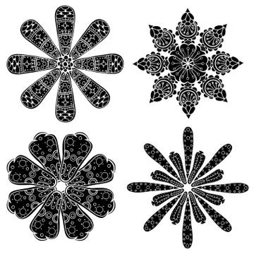 Geometric circular ornament set Illustrazione stock