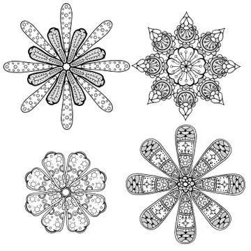 Geometric circular ornament set Illustrazione stock