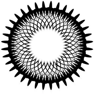 Geometric circular pattern. Abstract monochrome illustration series イラスト素材