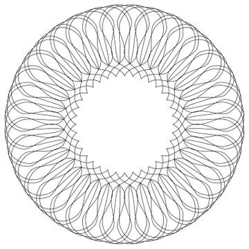 Geometric circular pattern. Abstract motif with radiating intersecting lines Stock Illustration