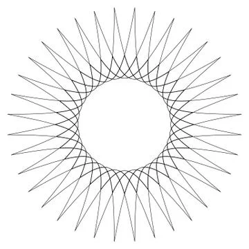 Geometric circular pattern. Abstract motif with radiating intersecting lines Stock Illustration