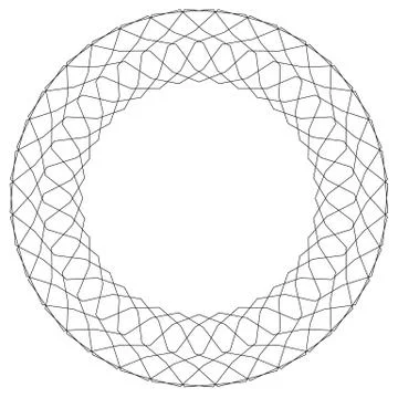 Geometric circular pattern. Abstract motif with radiating intersecting lines Stock Illustration