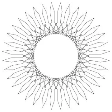 Geometric circular pattern. Abstract motif with radiating intersecting lines Stock Illustration