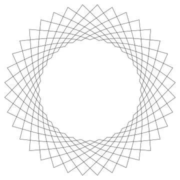 Geometric circular pattern. Abstract motif with radiating intersecting lines Stock Illustration