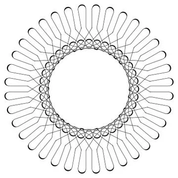 Geometric circular pattern. Abstract motif with radiating intersecting lines Stock Illustration