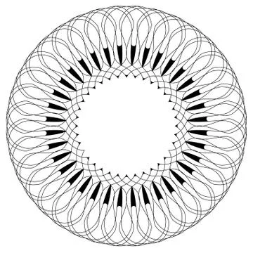 Geometric circular pattern. Abstract motif with radiating intersecting lines Stock Illustration