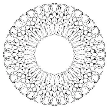 Geometric circular pattern. Abstract motif with radiating intersecting lines Stock Illustration
