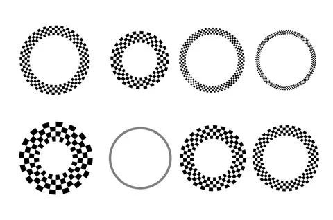 Geometric Circular Pattern with Checkerboard Effect イラスト素材