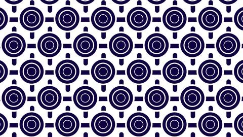Geometric Circular Seamless Pattern in Navy and White  Retro Wallpaper Text.. Stock Illustration