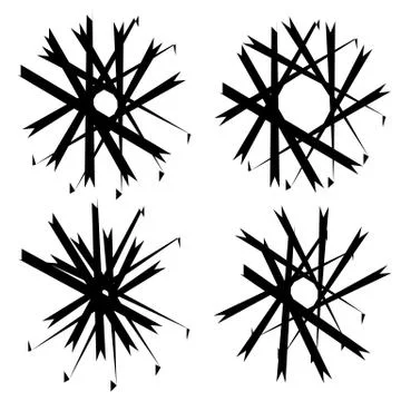 Geometric circular shapes. Circular textured  black and white elements 스톡 일러스트