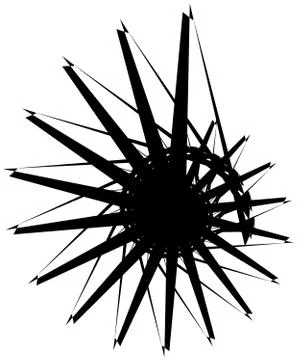 Geometric circular spiral. Abstract angular, edgy shape in rotating fashion Stockillustratie