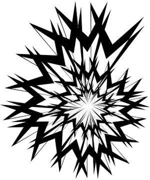 Geometric circular spiral. Abstract angular, edgy shape in rotating fashion イラスト素材