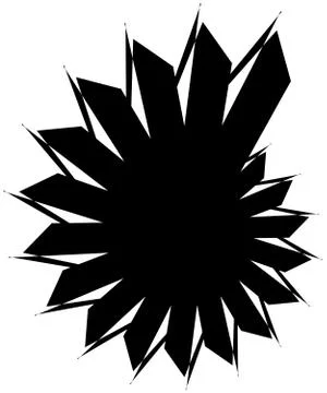 Geometric circular spiral. Abstract angular, edgy shape in rotating fashion 库存插图