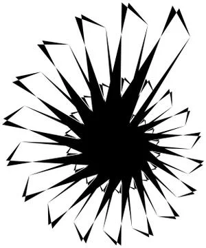 Geometric circular spiral. Abstract angular, edgy shape in rotating fashion Stock Illustration