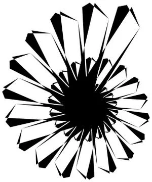 Geometric circular spiral. Abstract angular, edgy shape in rotating fashion イラスト素材