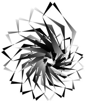 Geometric circular spiral. Abstract angular, edgy shape in rotating fashion イラスト素材