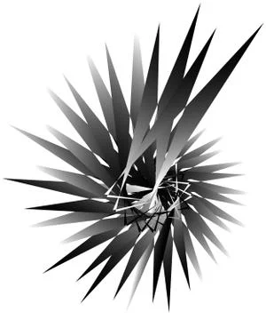 Geometric circular spiral. Abstract angular, edgy shape in rotating fashion イラスト素材