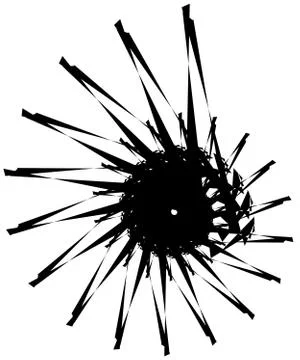 Geometric circular spiral. Abstract angular, edgy shape in rotating fashion Stockillustratie